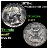 1970-d Washington Quarter 25c Grades GEM++ Unc