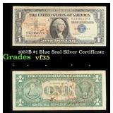 1957B $1 Blue Seal Silver Certificate Grades vf++