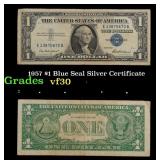1957 $1 Blue Seal Silver Certificate Grades vf++