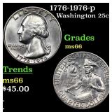1776-1976-p Washington Quarter 25c Grades GEM+ Unc
