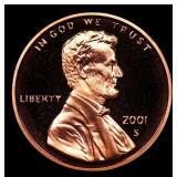 2001-s Proof Lincoln Cent 1c Grades GEM++ Proof De
