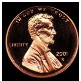 2001-s Proof Lincoln Cent 1c Grades GEM++ Proof De