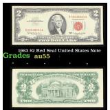1963 $2 Red Seal United States Note Grades Choice
