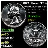 1962 Proof Washington Quarter Near TOP POP! 25c Gr