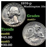 1976-p Washington Quarter 25c Grades GEM+ Unc