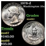 1978-d Washington Quarter 25c Grades GEM++ Unc