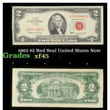 1963 $2 Red Seal United States Note Grades xf+