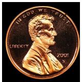 2001-s Proof Lincoln Cent 1c Grades GEM++ Proof De