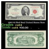 1963 $2 Red Seal United States Note Grades Choice