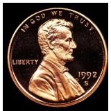 1992-s Proof Lincoln Cent 1c Grades GEM++ Proof De