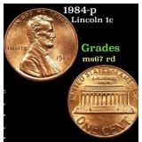 1984-p Lincoln Cent 1c Grades GEM++ Unc RD