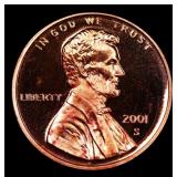 2001-s Proof Lincoln Cent 1c Grades GEM++ Proof De