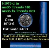 BU Shotgun Jefferson 5c roll, 1973-d 40 pcs Bell T