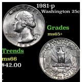1981-p Washington Quarter 25c Grades GEM+ Unc