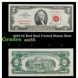 1963 $2 Red Seal United States Note Grades Choice