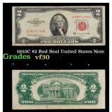 1953C $2 Red Seal United States Note Grades vf++