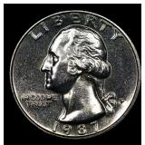 1987-p Washington Quarter 25c Grades GEM Unc