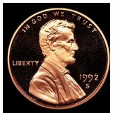 1992-s Proof Lincoln Cent 1c Grades GEM++ Proof De