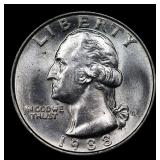 1988-d Washington Quarter 25c Grades GEM+ Unc