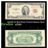 1953B $2 Red Seal United States Note Grades xf