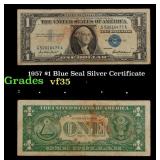 1957 $1 Blue Seal Silver Certificate Grades vf++