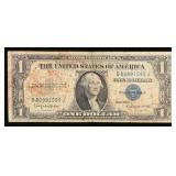 1935H $1 Blue Seal Silver Certificate Grades vf+