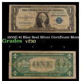 1935G $1 Blue Seal Silver Certificate Grades vf++