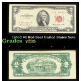 1953C $2 Red Seal United States Note Grades vf++