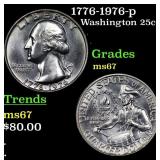 1776-1976-p Washington Quarter 25c Grades GEM++ Un