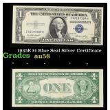 1935E $1 Blue Seal Silver Certificate Grades Choic