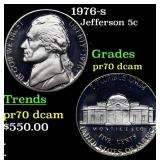 1976-s Proof Jefferson Nickel 5c pr70 dcam SEGS
