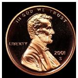 2001-s Proof Lincoln Cent 1c Grades GEM++ Proof De