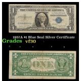 1957A $1 Blue Seal Silver Certificate Grades vf++