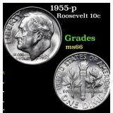 1955-p Roosevelt Dime 10c Grades GEM+ Unc