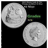 2022 Disney Lady & The Tramp 1oz Silver $2 Niue Gr