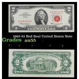 1963 $2 Red Seal United States Note Grades Choice