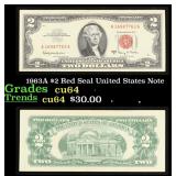 1963A $2 Red Seal United States Note Grades Choice