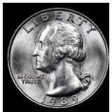 1989-d Washington Quarter 25c Grades GEM+ Unc