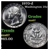 1970-d Washington Quarter 25c Grades GEM++ Unc