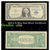 1957A $1 Blue Seal Silver Certificate Grades vf++