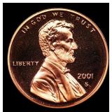 2001-s Proof Lincoln Cent 1c Grades GEM++ Proof De