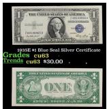 1935E $1 Blue Seal Silver Certificate Grades Selec