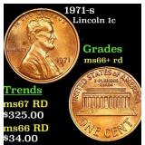 1971-s Lincoln Cent 1c Grades GEM++ RD