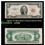 1953C $2 Red Seal United States Note Grades xf