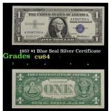 1957 $1 Blue Seal Silver Certificate Grades Choice