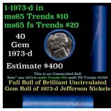 BU Shotgun Jefferson 5c roll, 1973-d 40 pcs Bell T
