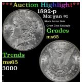***Major Highlight*** 1892-p Morgan Dollar $1 ms65
