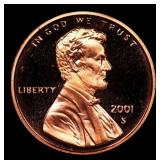 2001-s Proof Lincoln Cent 1c Grades GEM++ Proof De