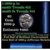 BU Shotgun Jefferson 5c roll, 1986-p 40 pcs Bank $