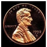 1992-s Proof Lincoln Cent 1c Grades GEM++ Proof De